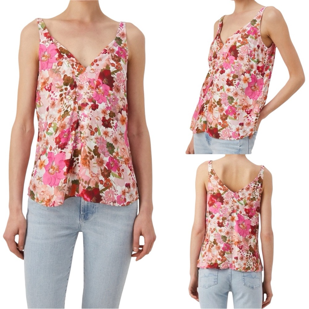 NWT Ted Baker London Sorapia Vibrant Multicolored Floral V-Neck Camisole 2/ US 6